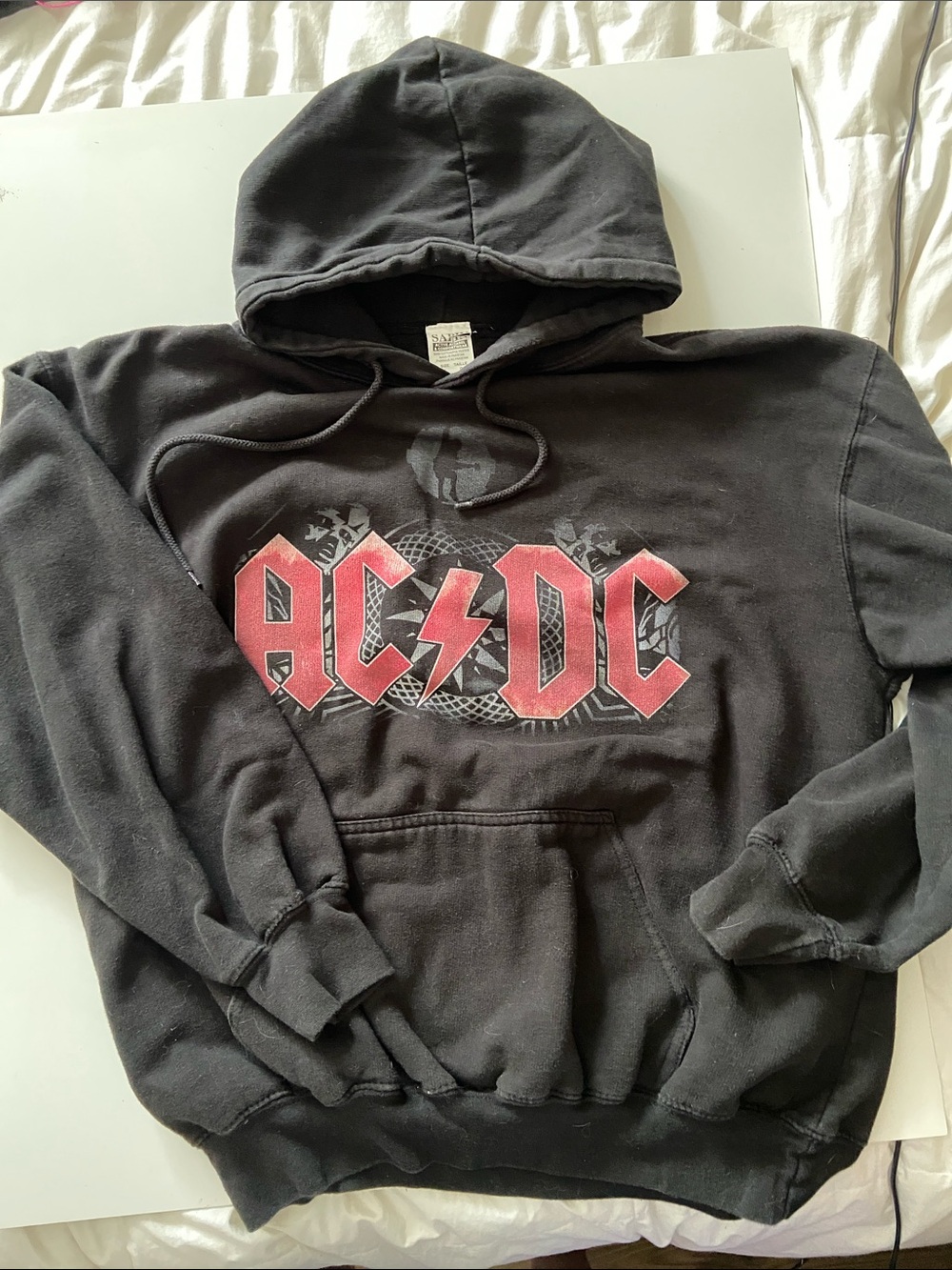 Vintage heavyweight AC/DC Black Ice hoodie.